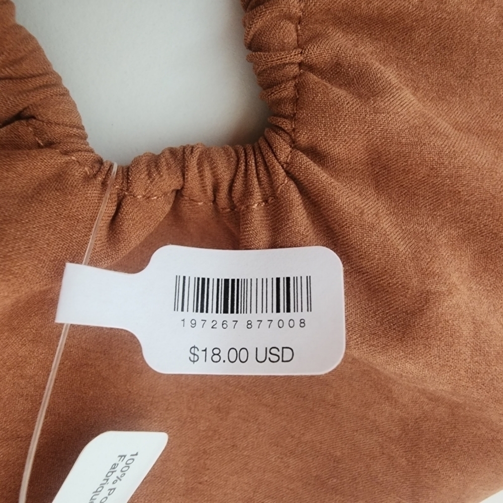 NWT Free People Brown Camel Genevieve Jumbo Scrunchie - Picture 6 of 9
